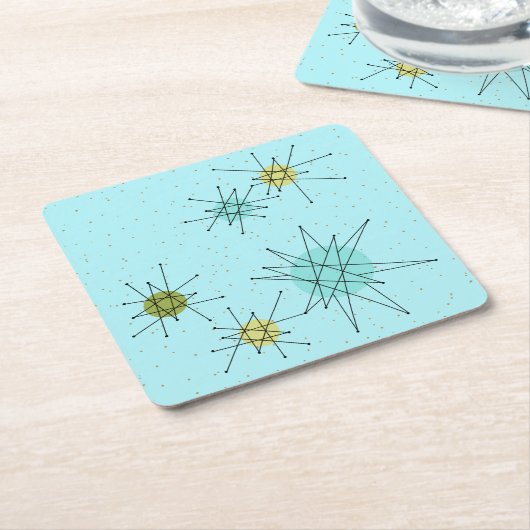 Robin's Egg Blue Atomic Sternexplosionen Paper Unt Rechteckiger Pappuntersetzer (angewinkelt)