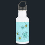 Robin's Egg Blue Atomic Sternexplosionen Wasserfla Edelstahlflasche<br><div class="desc">Dieses Robin’s Ei Blue Iconic Atomic Sternexplosionen Wasser Flasche Muster weist ikonische atomare Sternexplosionen auf. Das ist richtig! Die alte Schule, robinfarbener Hintergrund mit goldenen Falten ist der perfekte Hintergrund für die lebendigen, türkisfarbenen, beruhigenden Sellerie und die kitschigen Birnen-grünen Kreise. Die Farbflecken sind sporadisch in verschiedenen Größen platziert, mit überlegenen...</div>