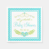 Robins Egg Blue Baby Dusche - Blumenkohl Serviette (Vorderseite)