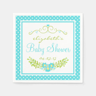 Robins Egg Blue Baby Dusche - Blumenkohl Serviette