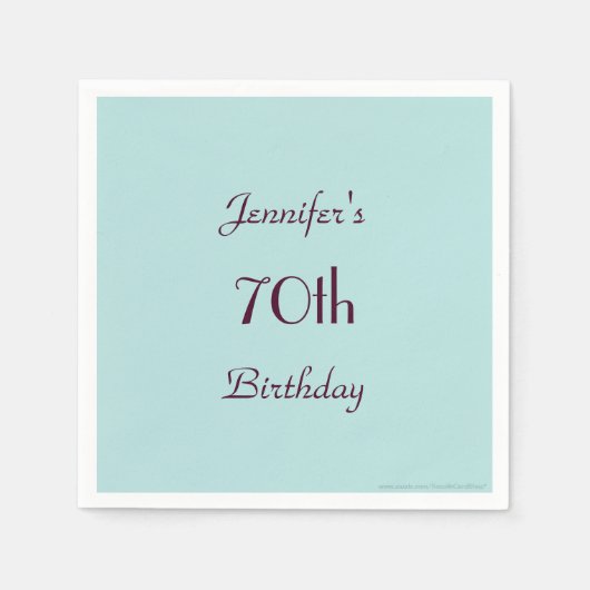 Robins Egg Blue Birthday Party Minimalistisch Pape Serviette (Vorderseite)