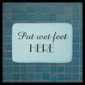 Robins Egg Blue & Black Funny Plush Bath Mat Badematte