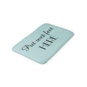 Robins Egg Blue & Black Funny Plush Bath Mat Badematte (Schrägansicht)