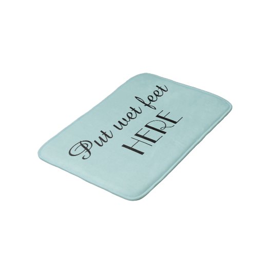 Robins Egg Blue & Black Funny Plush Bath Mat Badematte (Schrägansicht)