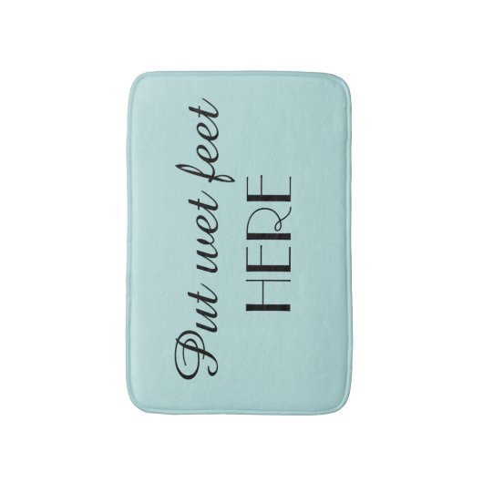 Robins Egg Blue & Black Funny Plush Bath Mat Badematte (Vorderseite Vertikal)