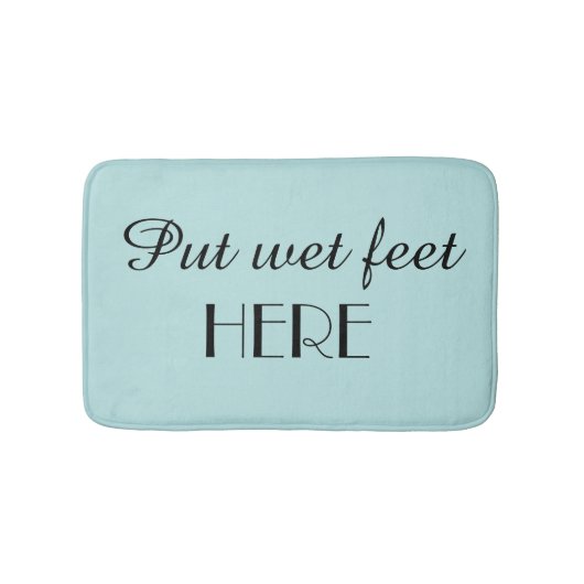 Robins Egg Blue & Black Funny Plush Bath Mat Badematte (Vorderseite)