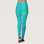 Robin's Egg Blue Cyan Aquamarin Ombre Glitzer Leggings (Rückseite)
