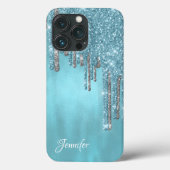 Robins Egg Blue Glitzer Tropfen Case-Mate iPhone Hülle (Rückseite)