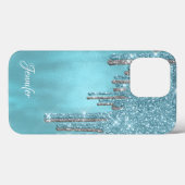Robins Egg Blue Glitzer Tropfen Case-Mate iPhone Hülle (Rückseite (Horizontal))