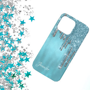 Robins Egg Blue Glitzer Tropfen Case-Mate iPhone Hülle