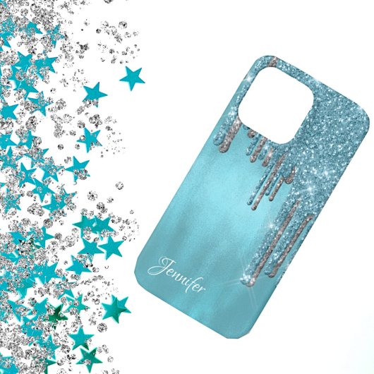 Robins Egg Blue Glitzer Tropfen Case-Mate iPhone Hülle