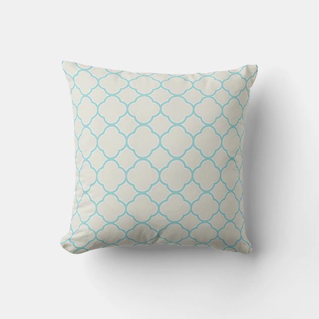 Robin's Egg Blue Ironstone White Throw Kissen (Vorderseite)