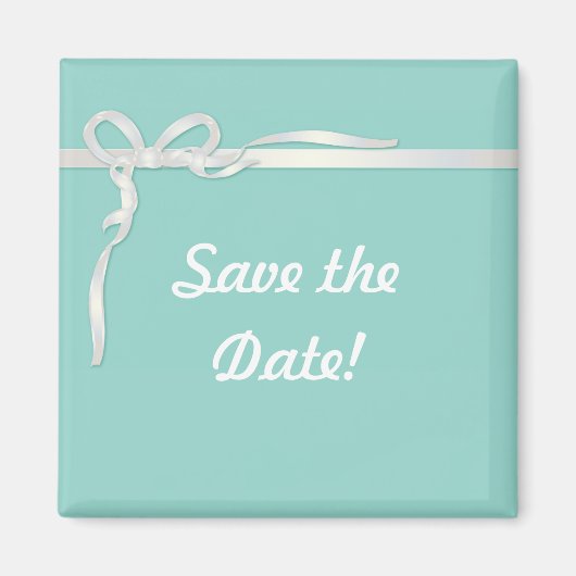 Robin's Egg Blue Jewelry Box mit weißem Band Magnet (Vorne)