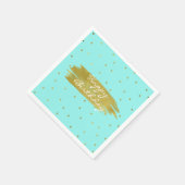 Robins Egg Blue mit Gold Dots Geburtstag Napkins Serviette (Ecke)