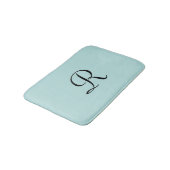 Robin's Egg Blue Mit Monogramm Minimalistisch Plus Badematte (Schrägansicht)