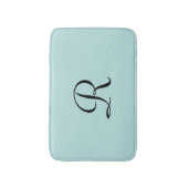 Robin's Egg Blue Mit Monogramm Minimalistisch Plus Badematte (Vorderseite Vertikal)