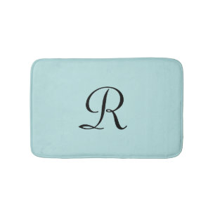 Robin's Egg Blue Mit Monogramm Minimalistisch Plus Badematte