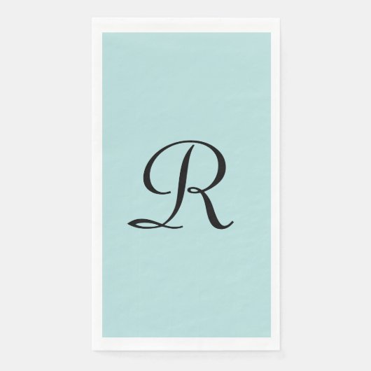 Robin's Egg Blue Mit Monogramm Paper Handtuch Serviette (Vorderseite)