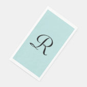 Robin's Egg Blue Mit Monogramm Paper Handtuch Serviette (Ecke)