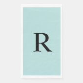 Robin's Egg Blue Mit Monogramm Paper Handtuch Serviette (Vorderseite)