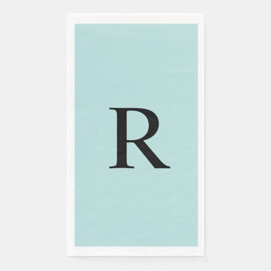 Robin's Egg Blue Mit Monogramm Paper Handtuch Serviette (Vorderseite)