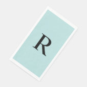 Robin's Egg Blue Mit Monogramm Paper Handtuch Serviette (Ecke)