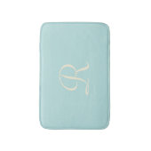 Robin's Egg Blue Mit Monogramm Plush Bath Mat Badematte (Vorderseite Vertikal)