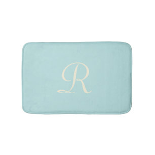 Robin's Egg Blue Mit Monogramm Plush Bath Mat Badematte