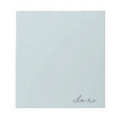 Robins Egg Blue Name Notizblock (Vorderseite)