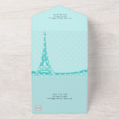 Robins Egg Blue Paris Hochzeit All In One Einladung (Außenbereich)