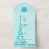 Robins Egg Blue Paris Hochzeit All In One Einladung (Innen Boden)
