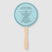 Robins Egg Blue und Silver Wedding Program Fan Fächer (Vorderseite)