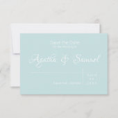 Robin's Egg Blue Wedding Einladung Save the Date (Vorderseite)