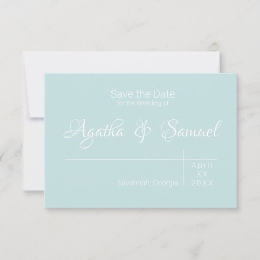 Robin's Egg Blue Wedding Einladung Save the Date (Vorderseite)