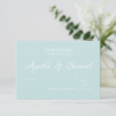 Robin's Egg Blue Wedding Einladung Save the Date (Stehend Vorderseite)