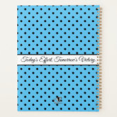 Robin's Egg Blue White Bow Polka Dots Personalisie Planer (Rückseite)