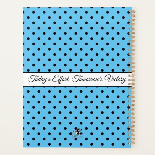 Robin's Egg Blue White Bow Polka Dots Personalisie Planer (Rückseite)