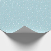 Robins Egg Blue White Falling Snow Holiday Geschenkpapier (Ecke)