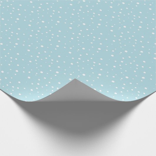 Robins Egg Blue White Falling Snow Holiday Geschenkpapier (Ecke)