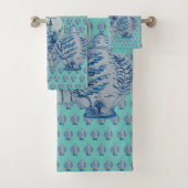 Robin's Egg Blue & White Ginger Jars Badhandtuch Set (Insitu)