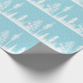 Robins Egg Blue White Snow Winter Wald Geschenkpapier (Ecke)