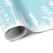 Robins Egg Blue White Snow Winter Wald Geschenkpapier (Rolleneckpunkt)