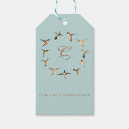 Robin's Egg Monogram Hummingbird Geschenkanhänger