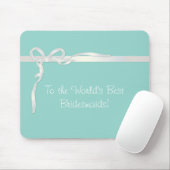 Robins Ei-blaues Schmuckkästchen mit weißem Band Mousepad (Mit Mouse)