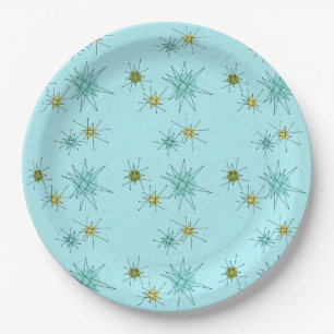 Robin's Ei Blue Atomic Sternexplosion Paper Plate Pappteller