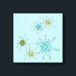 Robin's Ei Blue Atomic Sternexplosionen Canvas Pri Leinwanddruck<br><div class="desc">Das robuste Ei Blue Iconic Atomic Sternexplosion Stretched Canvas Print Muster zeichnet sich durch die ikonischen atomaren Sternexplosionen aus. Das ist richtig! Die alte Schule, robinfarbener Hintergrund mit goldenen Falten ist der perfekte Hintergrund für die lebendigen, türkisfarbenen, beruhigenden Sellerie und die kitschigen Birnen-grünen Kreise. Die Farbflecken sind sporadisch in verschiedenen...</div>