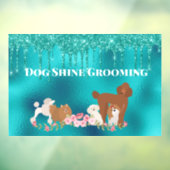 Robin's Ei Blue Dog Grooming Glitzer Pet Services Fensteraufkleber (Blatt 3)