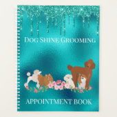 Robin's Ei Blue Dog Grooming Glitzer Pet Services Planer (Vorderseite)