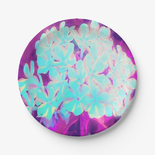 Robin's Ei Blue Peppermint Drehung Phlox Blume Pappteller (Vorderseite)