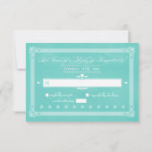 Robin's Ei Blue Poster Style Wedding RSVP Karte (Rückseite)
